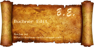 Buchner Edit névjegykártya